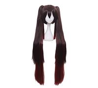 Genshin Impact HuTao Cosplay Mujeres 110 cm Peluca Larga Peluca Marrón Cosplay Anime Cosplay Pelucas Sintéticas Resistente al Calor Halloween