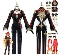 Genshin Impact Mavuika Disfraz de Cosplay Personaje del Juego Uniforme Mualani Conjunto Completo Fiesta de Halloween Traje de Carnaval con Peluca Pendientes Gafas de Sol para Mujer