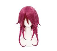 Genshin Impact Rosaria Cosplay Women 55cm Long Rose Red Wig Cosplay Anime Cosplay Wigs Heat Resistant Synthetic Wigs + Wig Cap