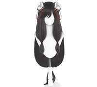 Genshin Impact Shenhe Cosplay Wig Shen He Childhood Cosplay 100cm Black Grey Simulation Scalp Wig Costume Party Prop