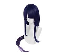 Genshin Impact Shogun Cosplay 110 cm Azul Lila Baal Anime Cosplay Pelucas resistentes al calor pelucas sintéticas pelo Halloween