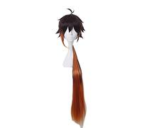 Genshin Impact Zhongli Cosplay 90 cm Largo Navidad Marrón Naranja Peluca Cosplay Anime Pelucas Sintéticas Resistente al Calor Halloween