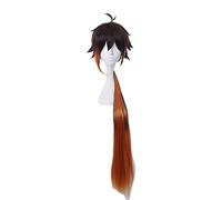 Genshin Impact Zhongli Cosplay Long Christmas Brown Orange Wig Cosplay Costume Heat Resistant Synthetic Anime Wigs Halloween