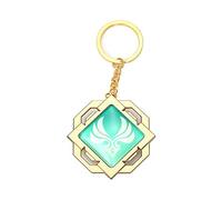 Genshin - Llavero luminoso de juguete de impacto Liyue Vision Anemo, llavero dorado con figura de juego, llavero con colgante de personaje Genshin, accesorios de cosplay, ojo de Dios, amarillo, M