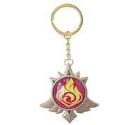 Genshin Llavero luminoso impacto juguete Mondstadt Vision Pyro Oro Juego Figura Llave Cadena Colgante Personaje Cosplay Accesorios Ojo de Dios, Amarillo, M, amarillo, Medium