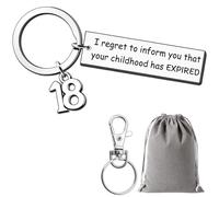 GENSMILE Llaveros de regalo de 18 cumpleaños para niñas y niños - Llavero inspirador, recuerdos de regalo de graduación, regalos inusuales, regalos divertidos de 18 cumpleaños para amigo, hijo e hija