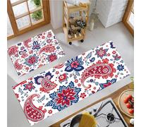 Gente Bohemia 2 Piezas Alfombras Cocina, Estampado Cachemir Antifatiga Tapete de Cocina para Piso Salón Alfombra de Cocina - 50x80+50x120cm