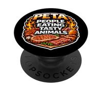 Gente Comiendo Animales Sabrosos Dieta Carnívora Paleo Keto Divertida PopSockets PopGrip Adhesivo