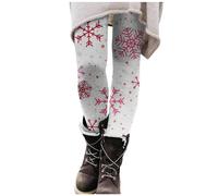 Gente Con Son Navidad 2024 Leggings Mujer Pantalones de Yoga con Estampado de Dibujos Animados Opacos Leggings Negros, Blanco, XL