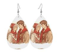 Gente Enamorada Pendiente De Piel Suave Aretes Estampado Aretes De Cuero Para Día De La Madre Aniversario Mujer