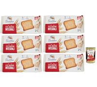 Gentilini - Galletas integrali de grano completo, productos ricos en fibra, 100% producto italiano, 6 x 175 g + polpa italiana gourmet 400 g