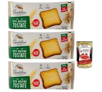 Gentilini - Tostado para bizcochos con menos azúcar, 100% producto italiano, 3 x 175 g + polpa italiana gourmet 400 g