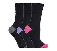 Gentle Grip 3 pares de calcetines de lunares negros para mujer, Solrp07ht, 4-8