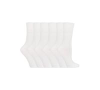 Gentle Grip - 6 pares calcetines diabeticos mujer sin goma elastico estampados 37-42 eur (White)