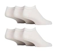 Gentle Grip - 6 pares de calcetines de entrenamiento para diabéticos para hombre, calcetines de tobillo no elásticos de corte bajo, blanco, 12-14