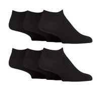 Gentle Grip - 6 pares de calcetines de entrenamiento para diabéticos para hombre, calcetines de tobillo no elásticos de corte bajo (6-11, negro), Negro, 6-11