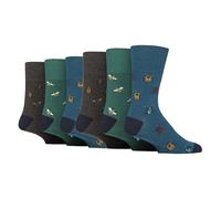 Gentle Grip - 6 pares de calcetines no elásticos para diabéticos para hombre, Insects, 7-12