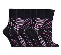 Gentle Grip - 6 pares mujer fantasia bambu calcetines sin elasticos para la circulacion (37-42 eur, SOLRM33)