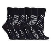 Gentle Grip - 6 pares mujer fantasia bambu calcetines sin elasticos para la circulacion (37-42 eur, SOLRM32)