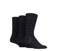 Gentle Grip Calcetines de bambú suaves y transpirables a rayas para hombre en paquete múltiple de 3 colores surtidos tallas 6-11, Traje Negro, ^