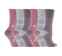Gentle Grip - calcetines mujer sin goma colores fantasia estampados de algodon tamaño 37-42 eur (GG01)