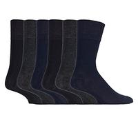 Gentle Grip Sock Shop - 6 pares de calcetines de bambú sueltos y suaves para hombre, Somrm02, 6-11