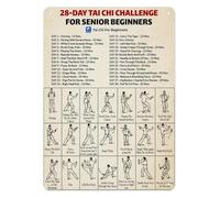 Gentle Tai Chi Exercise Chart Aluminum Sign for Senior Beginners Movement Guide Poster for Home Activity Room Office Decor 8 X 12 Inch