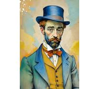 Gentleman in Watercolor | Quote on Back: "a big part of who i am is who i am not" | Ai image and Digital Collage: Notebook for Teens, Boys, Girls, Women | 6 x 9 inches | 110 pages