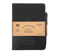 Gentlemen's Hardware Cuaderno impermeable de 104 páginas de papel de piedra con bolígrafo, 12,7 cm x 16,51 cm, color negro