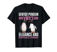 Gentoo Pingüino Vibes Elegancia Y Juguetón Combinado Pájaro Camiseta
