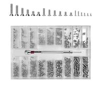 Gentpovth 18 tipos Tamaños de Tornillos Miniatura con Destornillador de Cruz, Tornillos Autorroscantes Pequeños Kit,Cabeza Cruz y Cabeza plana cabeza avellanada,para Trabajos Precisión