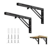 Gentpovth 2 Piezas 300mm Escuadras Abatibles, Soporte Estantería Plegable Metal con Tornillossado, Esquina 90 Grados Soporte Estanteria, DIY Soportes Ángulo Resistentes para Cocina,Dormitorio,estudio