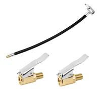 Gentpovth 2 Piezas Adaptador de Válvula de Coche, con 35CM Neumático Bomba Manguera Adaptador, Adaptador Boquilla roscada para neumáticos de automóviles,para inflador de Bomba, automóvil, Motocicleta