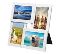 Gentpovth 4 Marcos para Fotos 12 x 12 pulgadas, Collage de Marco de Fotos, Marcos de Fotos Multiple de Madera para Pared, De pared o de sobremesa, Decoracion Hogar, para sala de estar,oficina,regalo