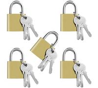 Gentpovth 5 Piezas 32mm Candado de seguridad,Candado de Acero Antioxidable Resistente a la Intemperie, con Cuerpo de cerradura grueso, para exterior e interior,armarios,maletas,Puertas y Ventanas