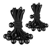 Gentpovth 50 Piezas Bolas Bungee, Cuerdas elásticas con Bola,15 y 20cm Pulpos Elasticos para Lonas,Tensor de Goma, para Cortinas de Jardín, Pabellones, Tiendas de Campaña, Banner, Carteles