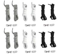 Gentpovth 6 pares Cordones Elásticos Sin Nudo con Hebilla Metal, Cordones ajustables duraderos, Cordones Planos, Para Niños y Adultos, para calzado deportivo casual y zapatillas deporte