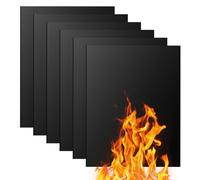 Gentpovth 6 Piezas antiadherente Alfombrillas Estera de Barbacoa, Alfombrilla Reutilizable de Barbacoa Horno, Reutilizable y cortable, para parrilla de carbón,horno,Carne, Pescado y Verduras