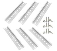 Gentpovth 6 Piezas Carril , Rail Ranurado de Aluminio,para Instalación de armario de Distribución en Armario de control ,con 12 Tornillos,35 mm de Ancho, 200 mm de Largo, 7,5 mm de Alto