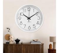 Gentpovth 8 Pulgadas Clasico Decorativo sin Tictac, Reloj Silencioso Decorativo Reloj Redondo, con Panel de Vidrio Transparente, Funciona con Pilas (batería no incluida), para hogar y Escuela