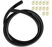 Gentpovth Mangueras de Combustible, 2 Metro Ø 6mm Kit Manguera Combustible, Manguera de combustible para moto, con 12 Piezas abrazadera metalica, Línea de Combustible para tractores, camiones