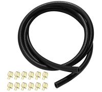Gentpovth Mangueras de Combustible, 2 Metro Ø 8mm Kit Manguera Combustible, Manguera de combustible para moto, con 12 Piezas abrazadera metalica, Línea de Combustible para tractores, camiones