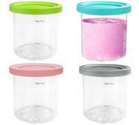Gentpovth Paquete de 4 Recipientes de Helado de Repuesto, Aptas para el lavavajillas, Sin BPA, Accesorios para máquina de Helados, para Ninja Creami Ice Cream Maker NC299, NC300, NC301 Series