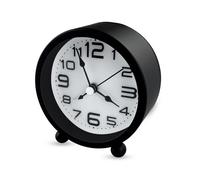 Gentpovth Reloj Despertador Analógico Silencioso, Sin Tictac Despertador Pilas Silencioso, Reloj Despertador Redondo Minimalista de Metal, Reloj de Mesa Decorativo para Mesilla Dormitorio