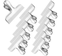 Gentpovth Set de 12 Clips para la oficina de Acero inoxidable, 76mm Clips grandes de metal, para Etiquetas Bolsas, Alimentos, Tablero de Dibujo, Organizar Documentos, Fotos, Suministros de Oficina