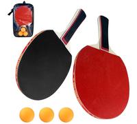 Gentpovth Set de Raquetas de Tenis de Mesa con 2 Raquetas, 3 Pelotas de Ping Pong Basicas, 1 Bolsa de Transporte, Calidad Profesional para Ocio y Entrenamiento, Juegos de Interior y Exterior