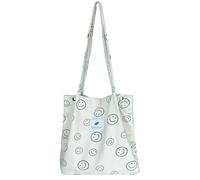 Gentpovth Tote Bag Bolsa, Beige Bolsa de Pana Grande, Bolso Shopper Mujer, Universidad Mujer Bolso, con Organizador en el interior, para Compras Colegio Trabajar Viajar, Regalo para Adolescentes