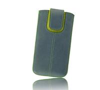 Genuina Real Cuero de Vaca Funda de la Cubierta de la Cubierta de Manga Slip-In Pull Tab Alcatel Pop 4 LTE