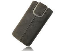 Genuina Real Cuero de Vaca Funda de la Cubierta de la Cubierta de Manga Slip-In Pull Tab Lenovo K6 Note