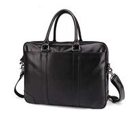 Genuine Leather Men Business Briefcase Casual Vintage 15.6 Inch Laptop Handbag Messenger Bag